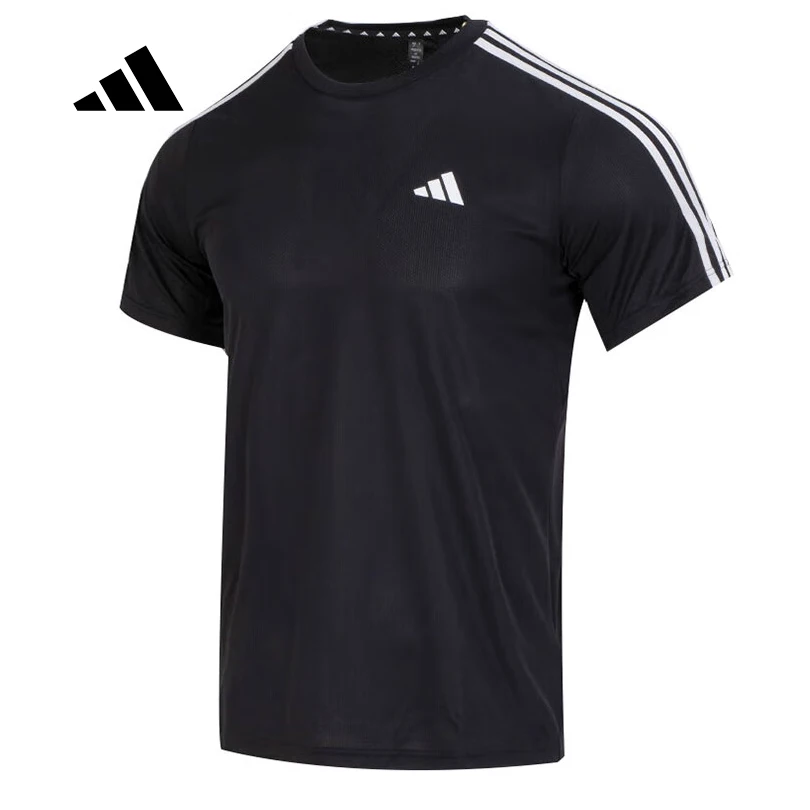

Мужская летняя классическая футболка adidas с 3 полосками, быстросохнущая, дышащая, с круглым вырезом IB8150