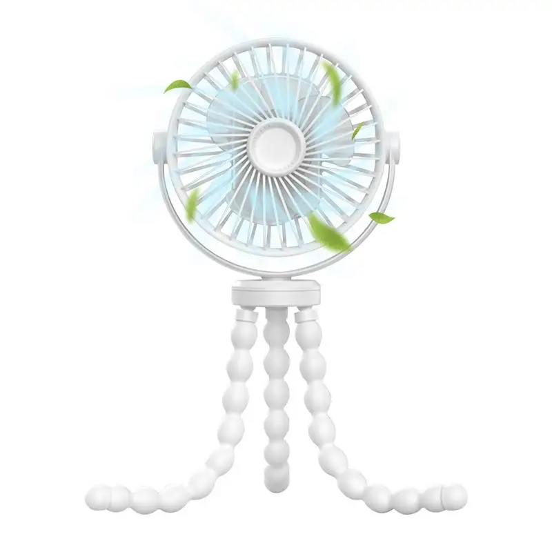 

Crib Fan Handheld Fan With Flexible Octopus Mount Rechargeable Cooling Gadget 3-Speed Blower For Travel Nursery Car Seat Living
