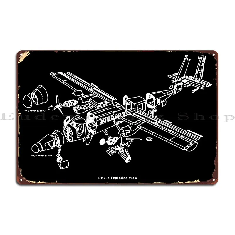 Exploded Twin Otter Scott4031 Metal Plaque Iron Cinema Cinema Garage Party Tin Sign Poster