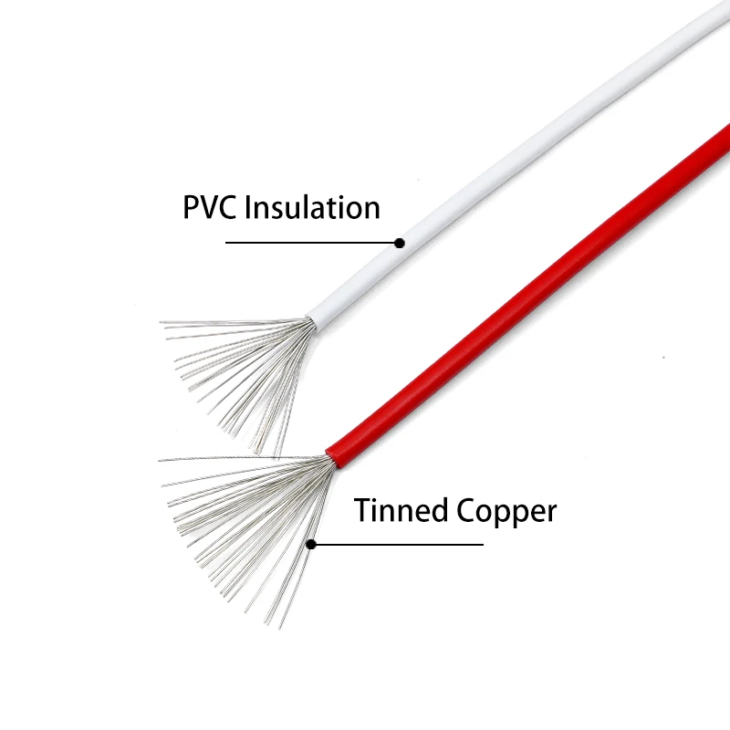 2/10M UL1007 Electric Wire 30 28 26 24 22 20 18 16 AWG PVC Insulated Tinned Copper Cable LED Lamp Lighting Line 300V