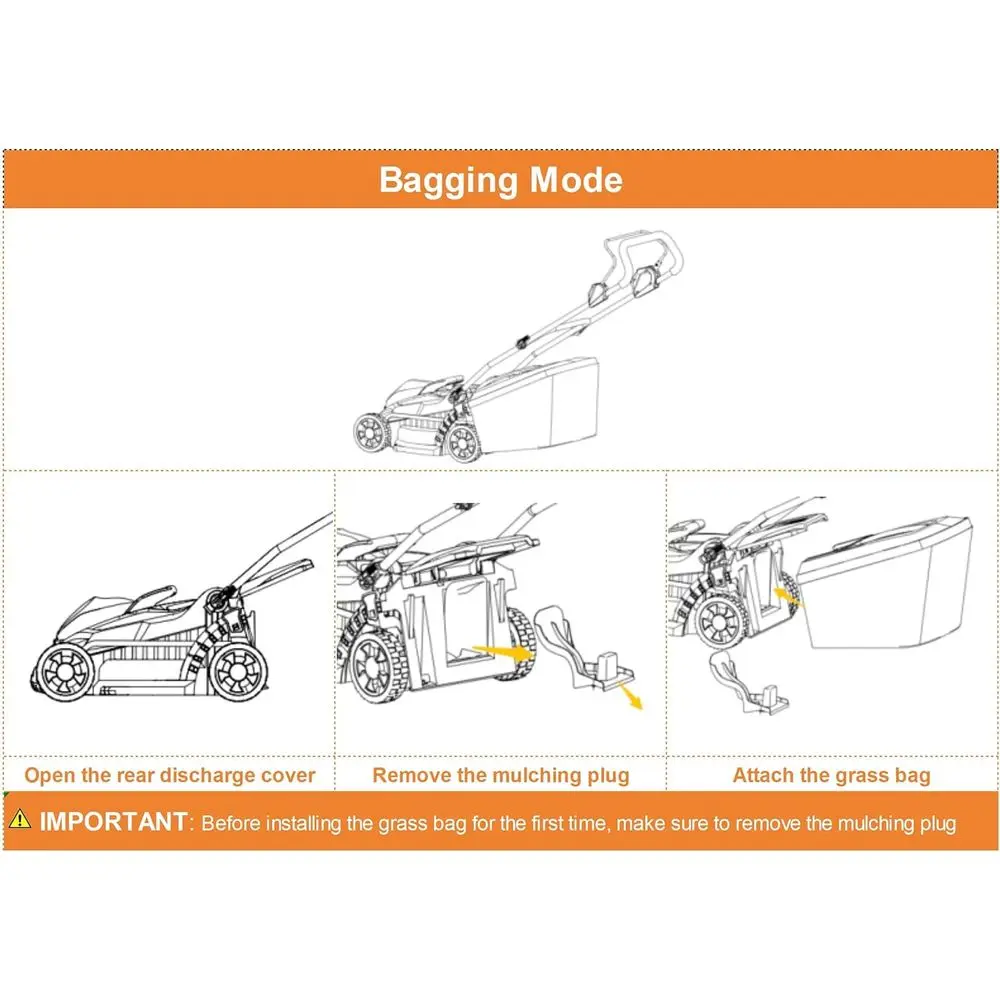 Cortacésped de empuje inalámbrico de 20 V 13 para yardas pequeñas con 5 configuraciones de altura, mulching/bolsa, batería y cargador de 4,0 Ah, tiempo de ejecución de 25 minutos