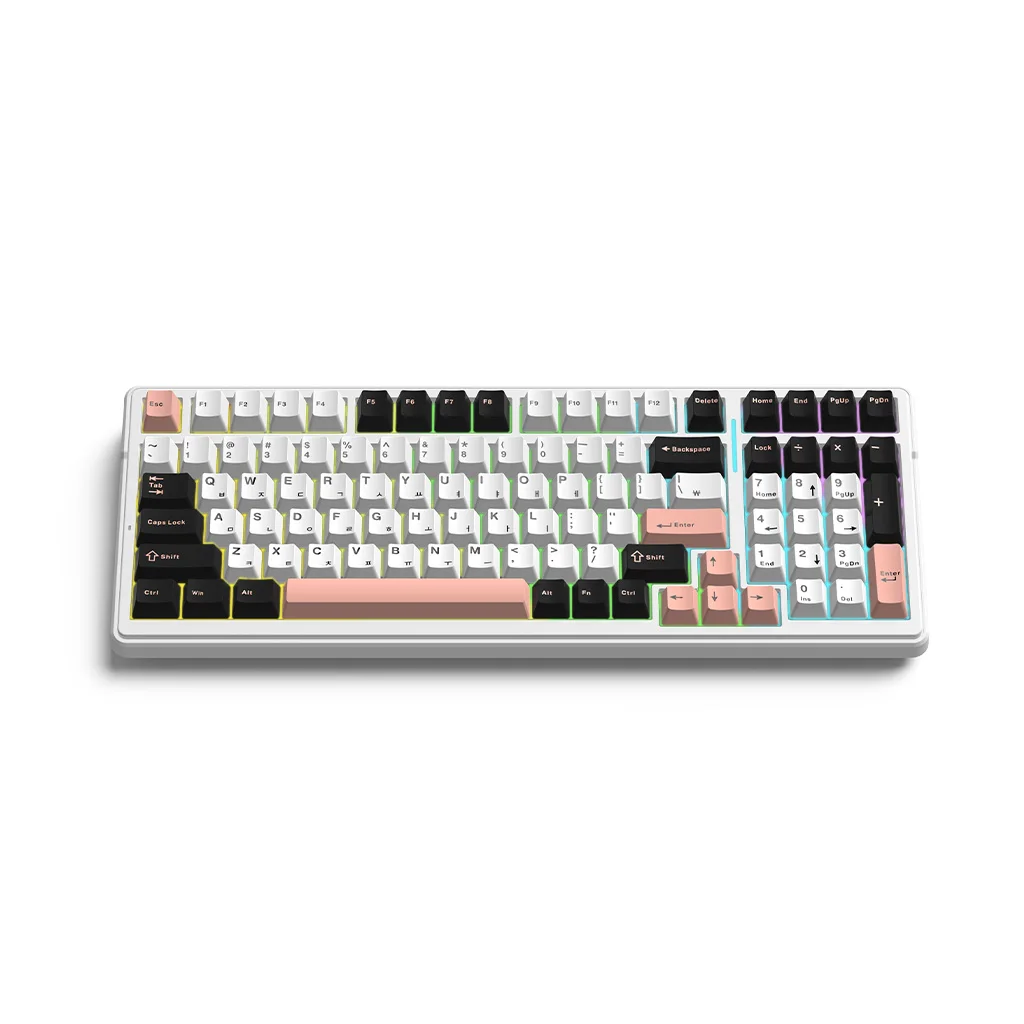 AULA F99 Olivia WIreline Mechanical Keyboard White Low noise Peach Axis Korean genuine