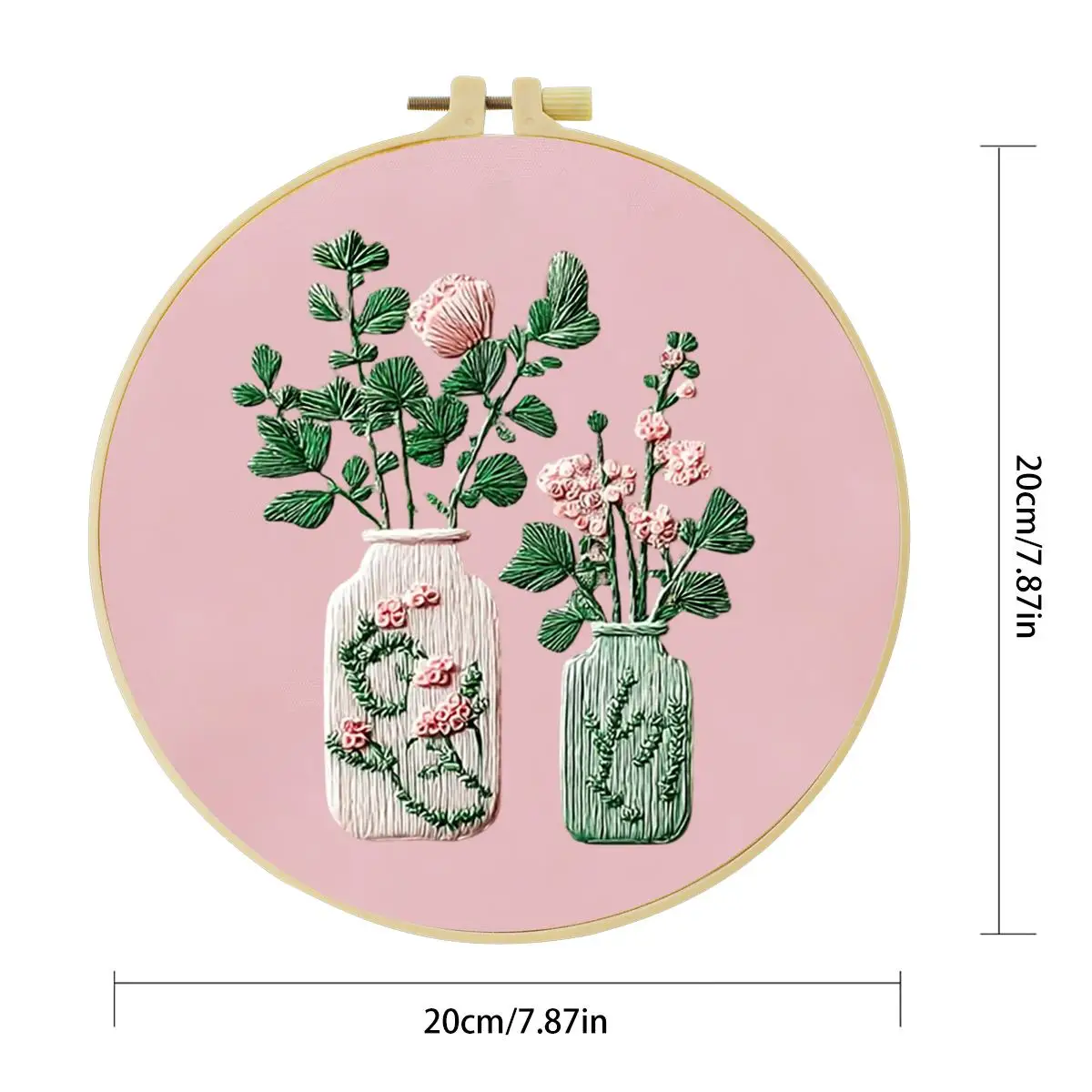 1 Stück 20X20CM/15X15CM 7,87/6,3 Zoll Vase Stickerei Starter-Kit DIY-Kit DIY-Stickerei-Set Handarbeiten Nadelkunst Malerei – Detail 3