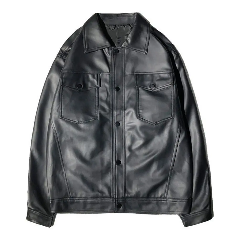 

Casual Men's Outerwear Men's Motorcycle Coat Regular Clothing Length Slight Stretch Fabric Solid Color Pattern