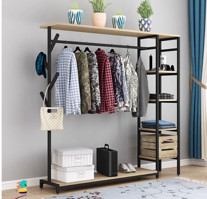 

Hangers Floor-to-ceiling bedroom clothes rack Storage Clothes rack open shoe rack