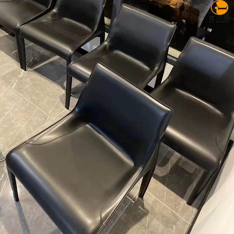 

Modern Saddle Back Dining Chair Italian Minimalist Luxury Designer Furniture