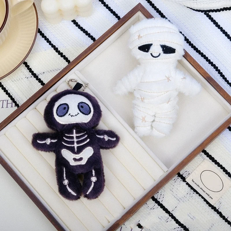 Halloween Fun Skeleton Mummy Plush Toy Pendant Doll Pendant Doll Pendant Keychain Cute Healing Decoration Christmas Gifts