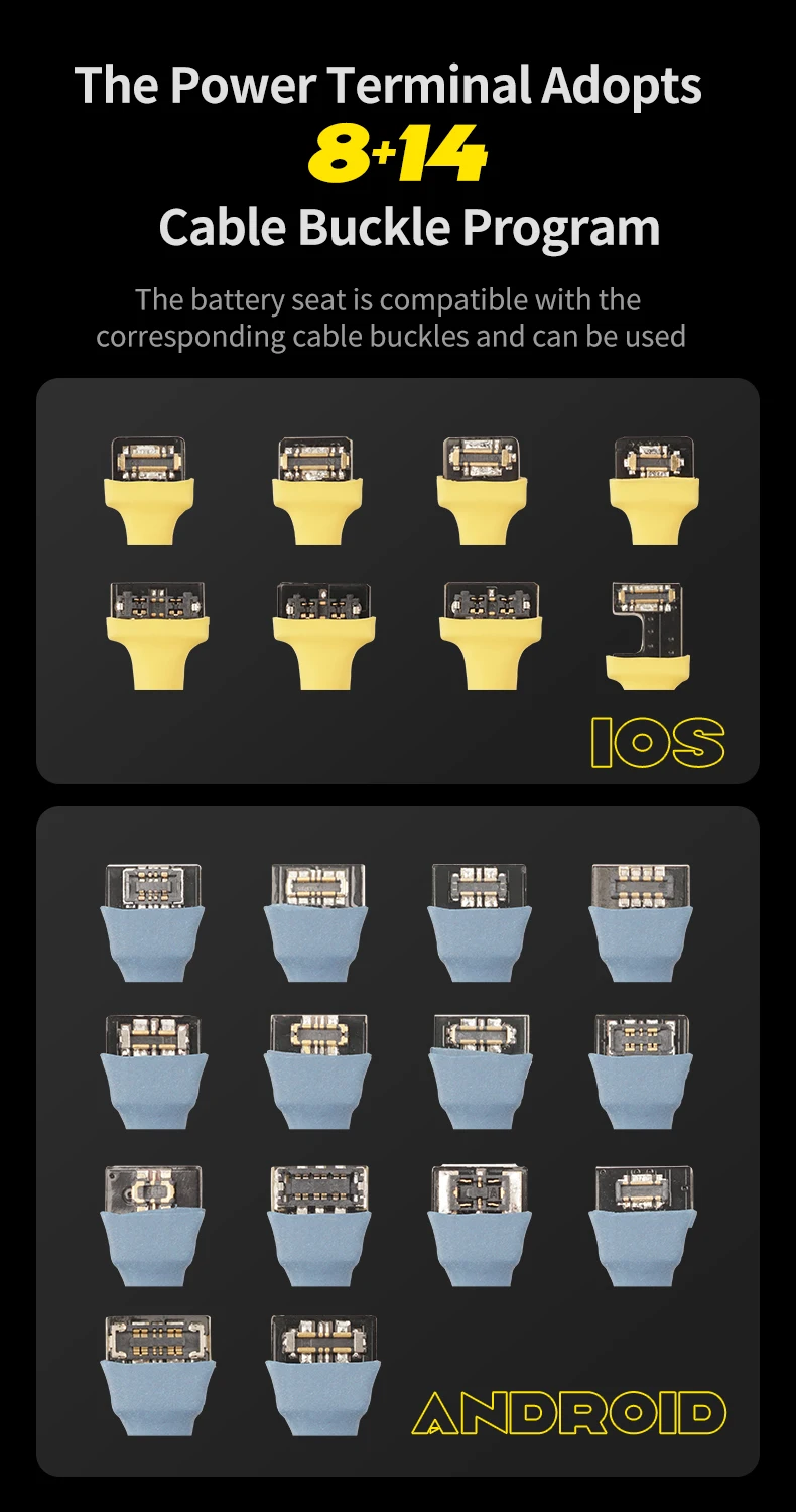 【MECHANIC】 Power Max Series Netzteil-Testkabel, Handy-Boot-Line, Batterie-Testkabel-Set für die Reparatur von Android iOS-Systemen