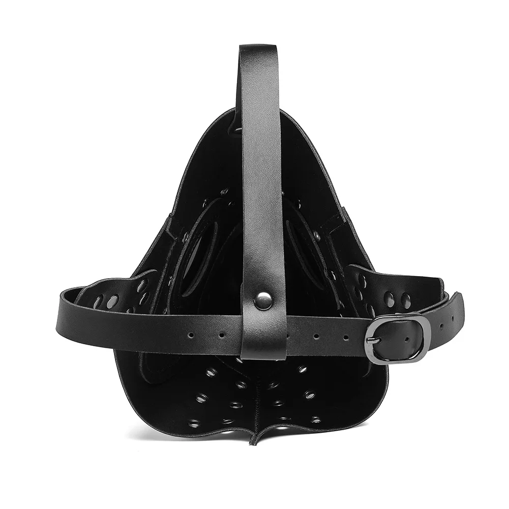 Black PU Leather Medieval Plague Doctor Mask Punk Retro Halloween Cosplay Masks Party Carnival Costume Props Accessories