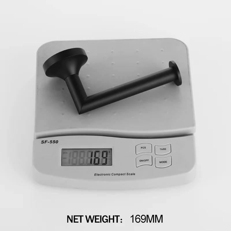 مجموعة إكسسوارات الحمام باللون الأسود من SimpleStyle - حامل ورق المرحاض، خطاف جداري، شماعة من الفولاذ المقاوم للصدأ