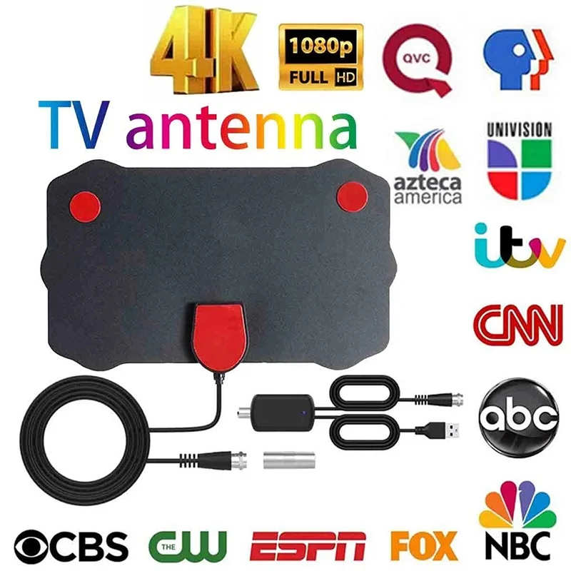 5000 Miles HD Digital DVB-T/T2 DVBT2 TV Antenna Booster Indoor With Amplifier 1080P Aerial For Car Antenna RV Travel Smart 4K TV