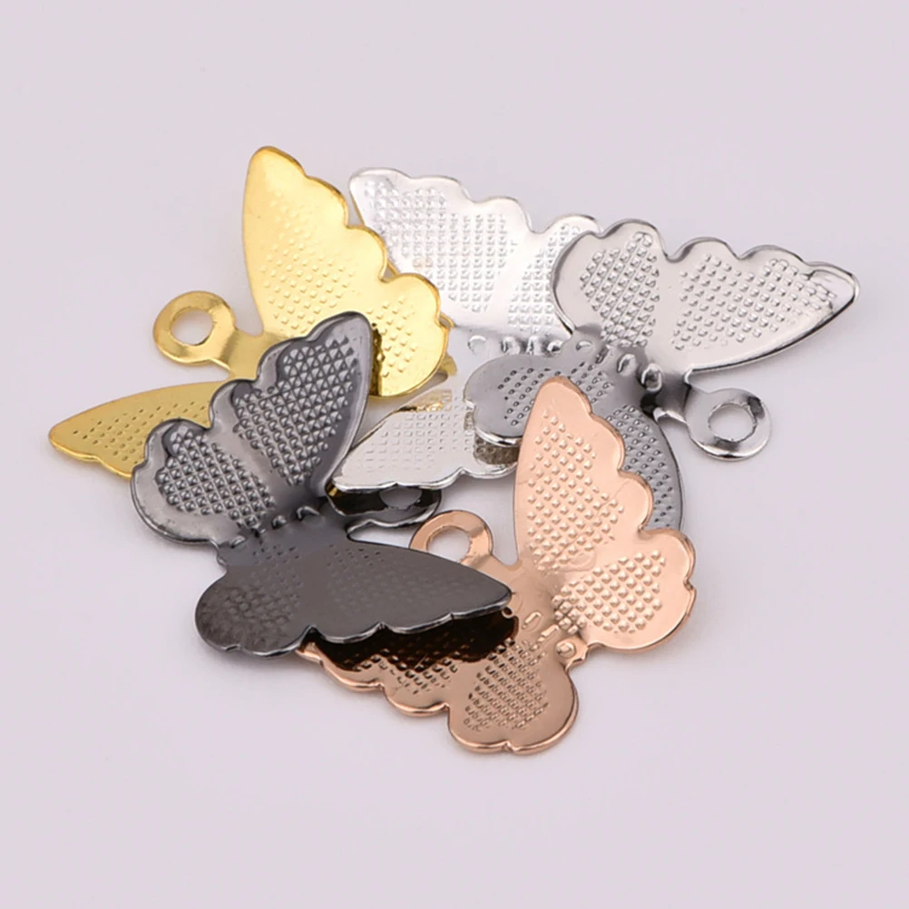

30 Pcs Butterfly Pendant Accessories Alloy Pendants Charms Beaded Necklaces DIY Jewelry Making Shape