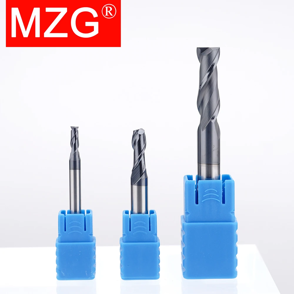 MZG 2 Flute HRC45 Carbide End Mill 1 2 4 5 6 8 10 12mm Milling Cutter Alloy Coating Tungsten Steel Cutting Tool CNC Endmills