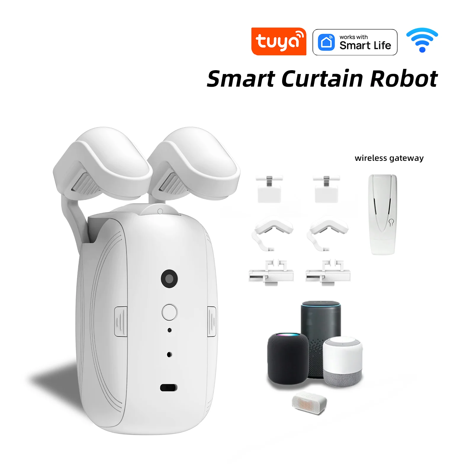 

Tuya Zigbee T U I Track Roman Rod Smart Curtain Motor Electric Automatic Curtain Robot APP Voice Control Alexa Google Home Alice