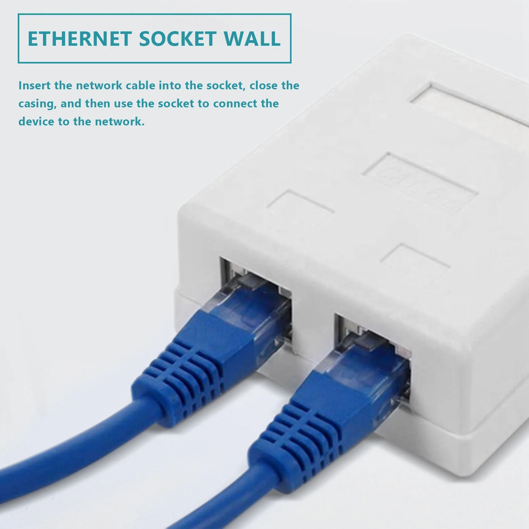 ABVJ-RJ45 Network Socket - Shielded Surface Mounted Double Wall Socket With CAT6A Ethernet LAN Cable Port For Network Cable