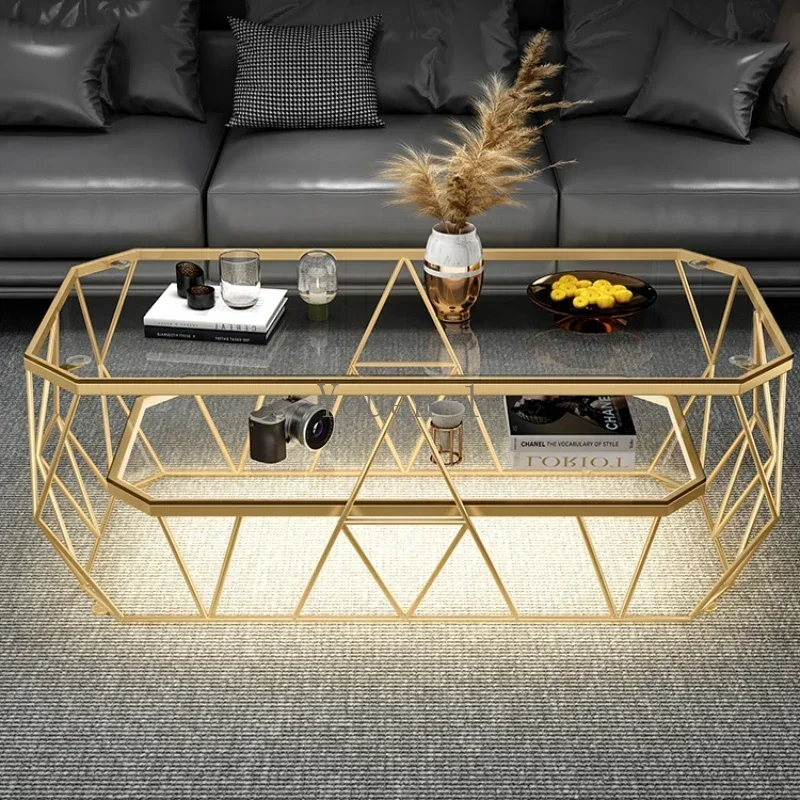 

Luxury Glass Coffee Tables Nordic Patio Center Entrance Floor Coffee Tables Smart Elegant Stoliki Kawowe Home Furniture YQ50CT