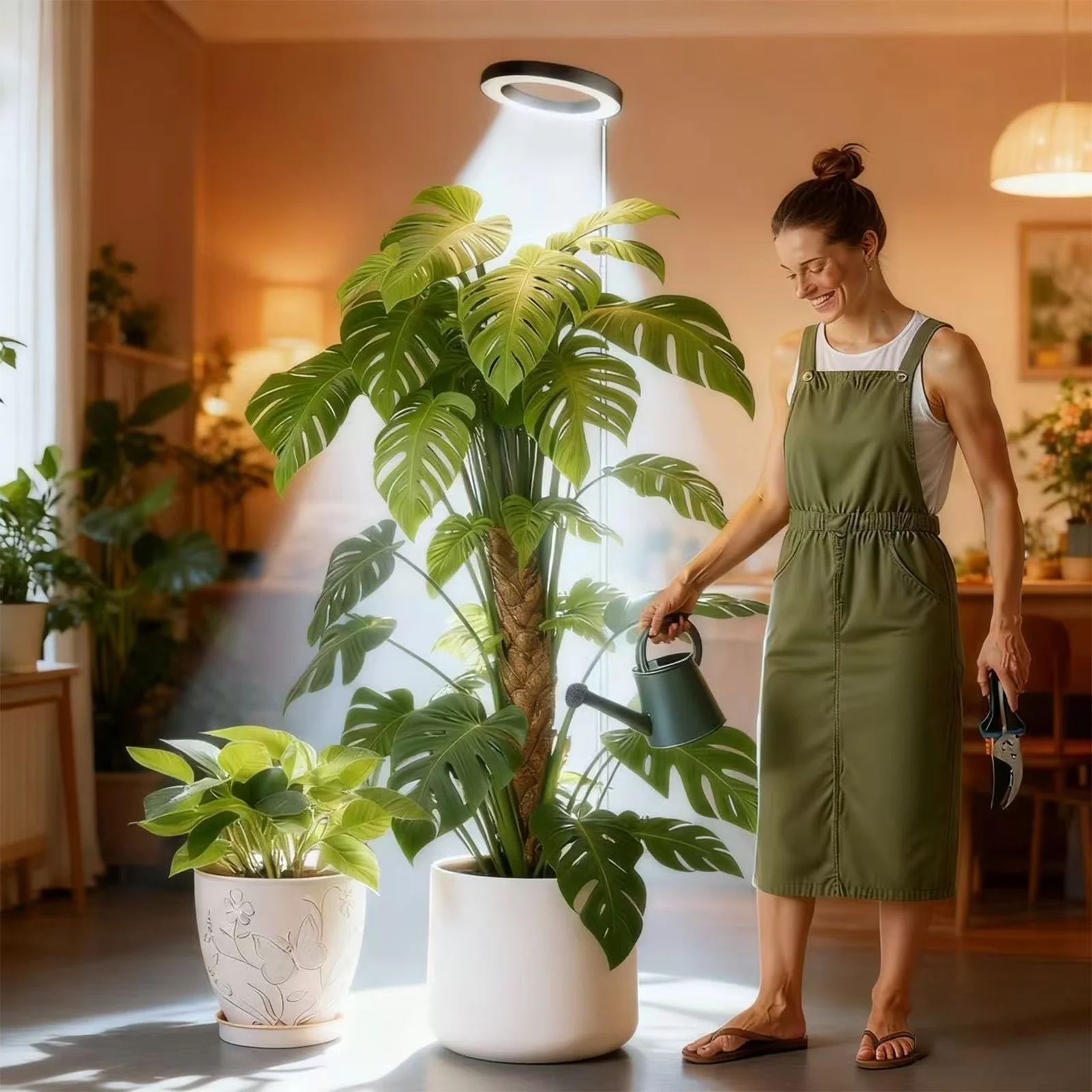 

Свет для выращивания растений, полный спектр освещения для выращивания комнатных растений, регулируемая по высоте, 3 дополнительных спектра, автоматический таймер 3/9/12 часов