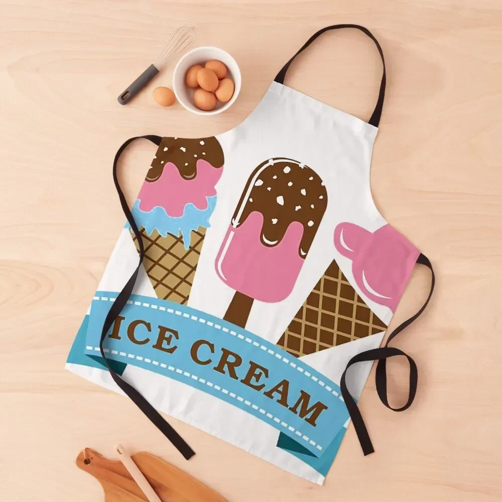

Icecream Apron for kitchen useful For Women kindergarten teacher Kitchen Tools Apron