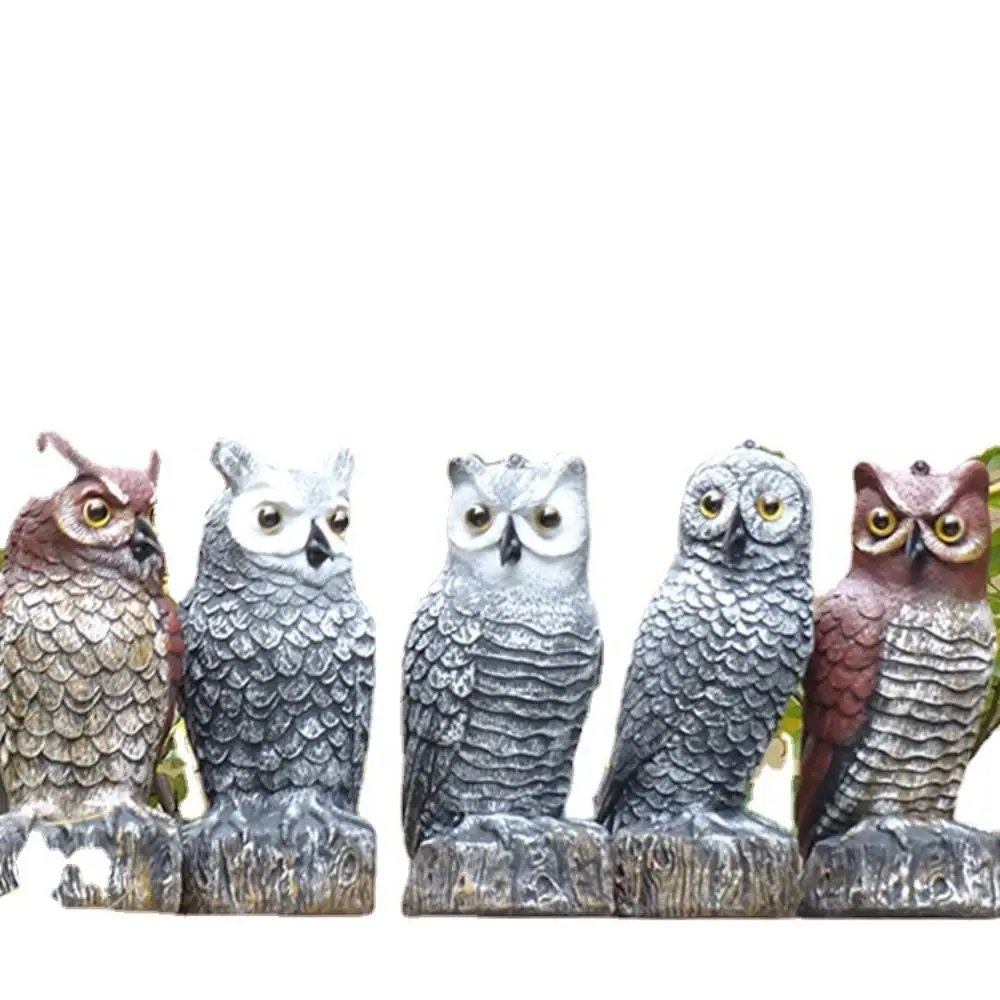 New Plastic Owl Decoy Scare Birds Away Garden Decoration Bird Deterrent Realistic Large Size Birds Away Outdoor Patio