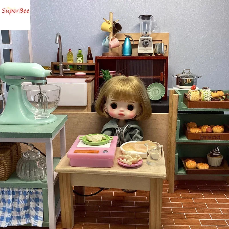 Dollhouse Miniatures Kitchen Furniture Items Real Cooking Small Electric Clay Stove/induction Cooker Kitchenware Accessories