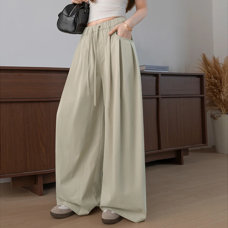 

Women’s Loose Casual Wide Leg Pants，Elastic Waist Loose Lantern Pants，Street Style Slimming Hide Belly Fat，Commute Sweatpants