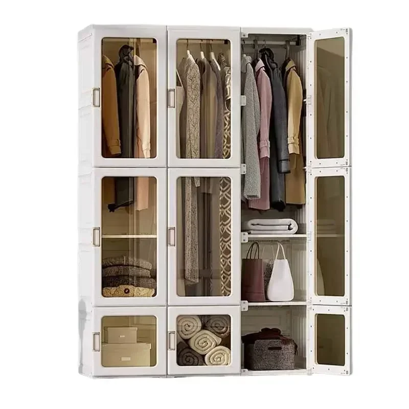 New Wooden Organizer Wardrobe Storage Closet Child Bedroom Folding Wardrobe Furniture for Bedroom