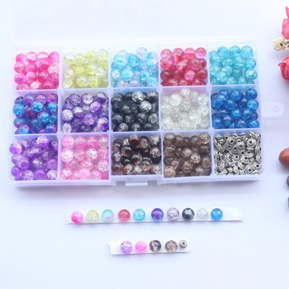 

420pcs Glass Stoving Varnish 8Mm Metal Alloy Diy Jewelry Accessories For Bracelets Necklaces Earrings Lightweight Durable Box