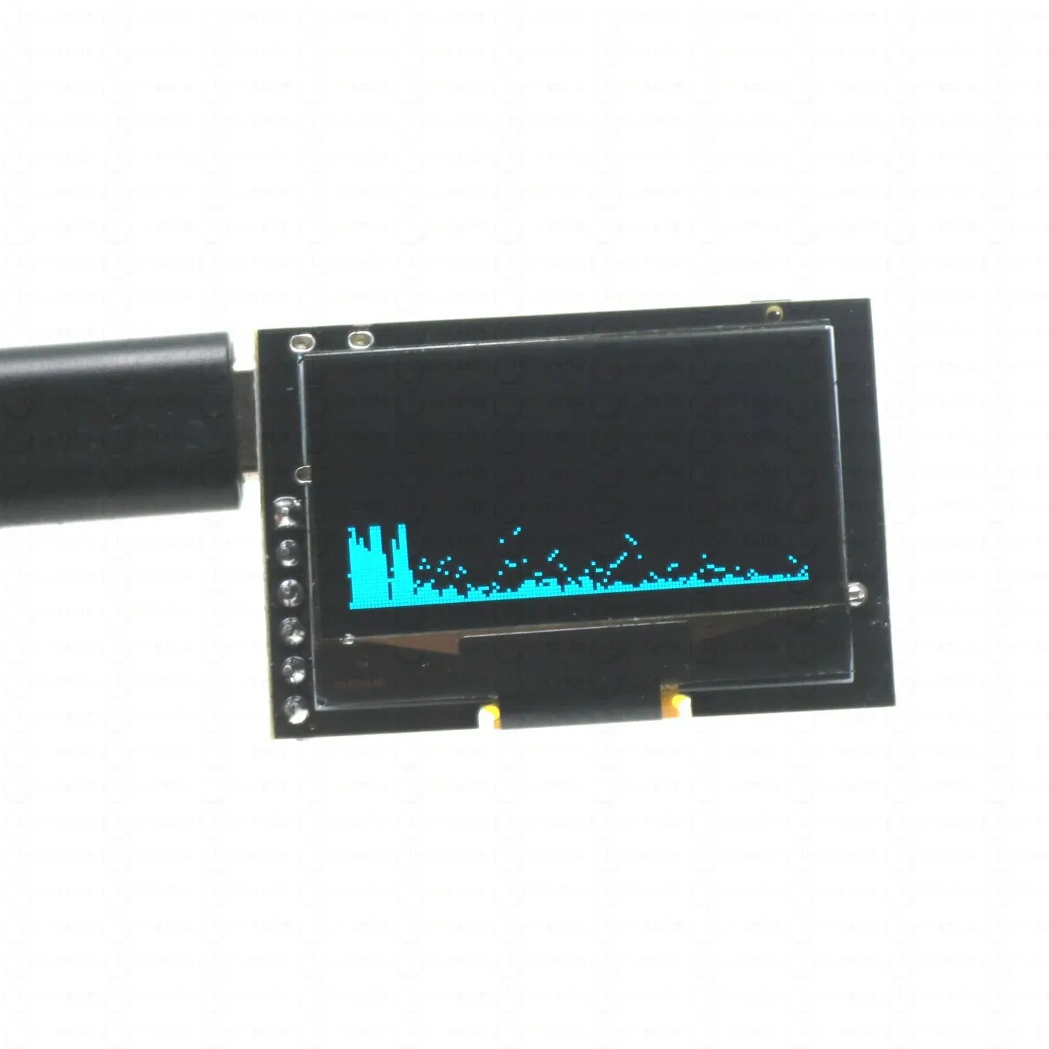 1 peça tela de espectro de música oled de 1.3 polegadas microfone controlado por voz espectro de controle de sons