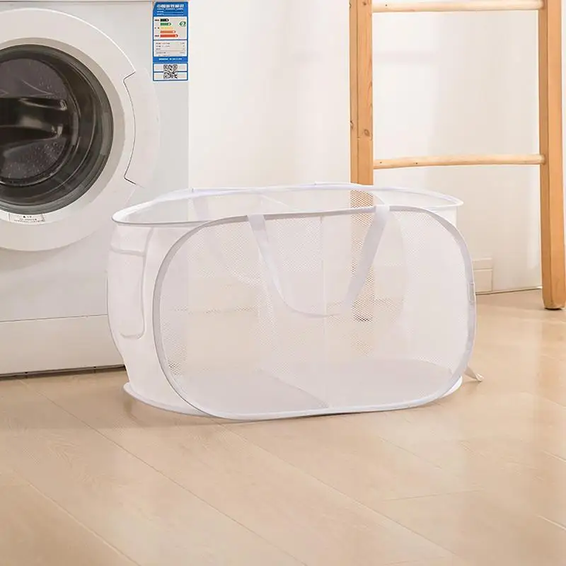 Foldable Laundry Basket Collapsible Dirty Clothes Storage Hamper With Dividers Space Saving Laundry Room Organization Bin