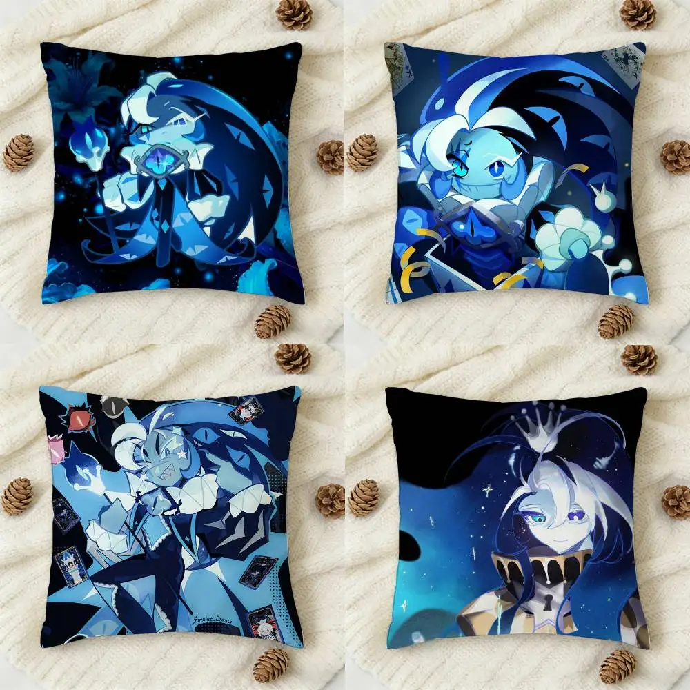 

1pc Shadow Milk Cookie Cartoon Style Double-sided Printed Square Decorative Cushion Cover for Sofa Living Room Home Decor