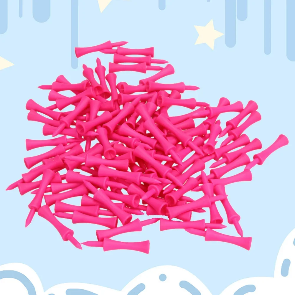 100 Pink Plastic Castle Step Grad Golf Tees up Height 39mm