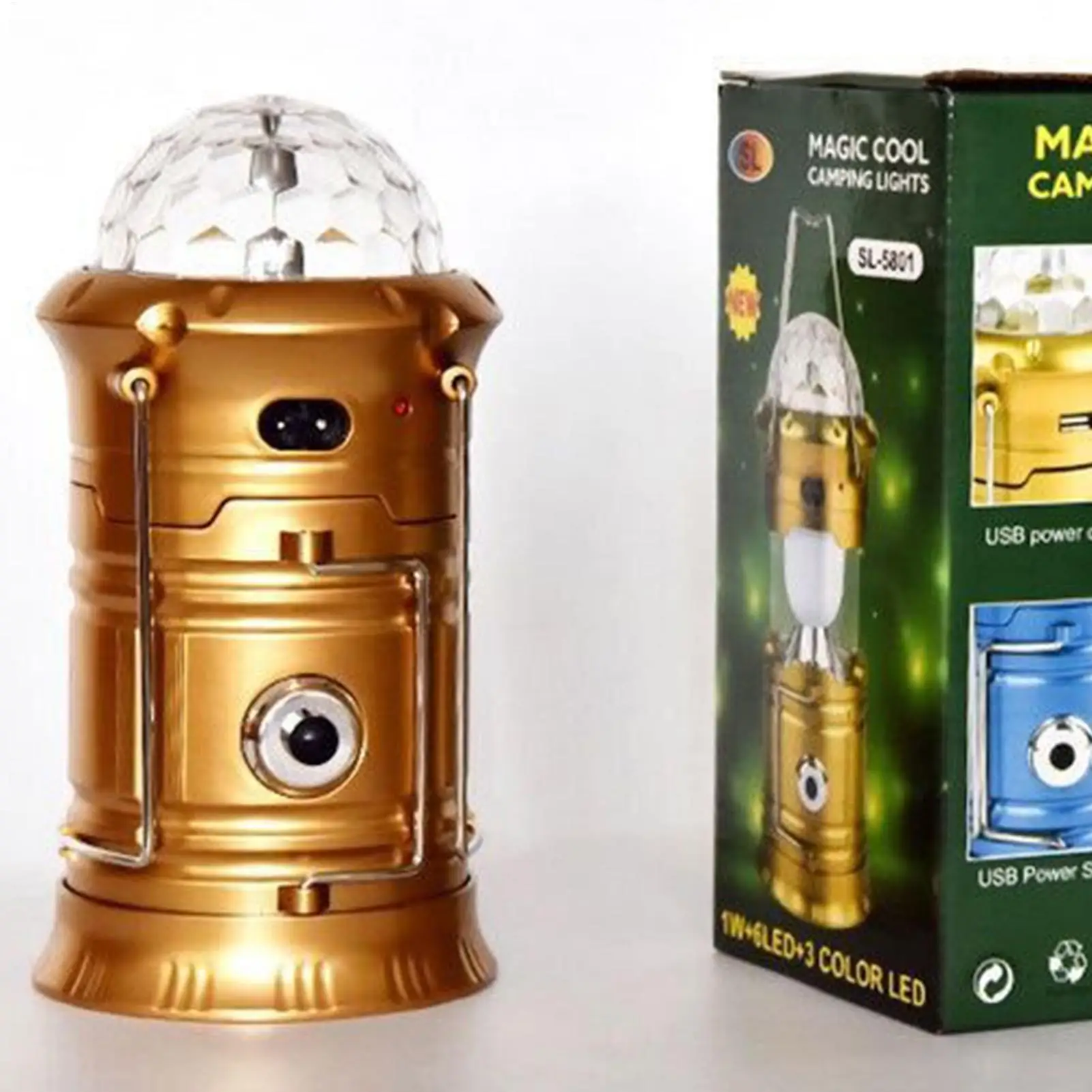 فانوس التخييم القابل لإعادة الشحن LED فانوس محمول ملون متعدد الأغراض مصباح حفلة للمشي تسلق الصيد نزهة الفناء #5