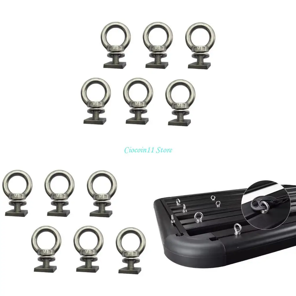 Y1UB 6Pcs T Track Bolts for Roof Rack T Track Mount Tie Down Anchors Bolt Tie Down Anchoring for Holding Bungee Cord Hooks
