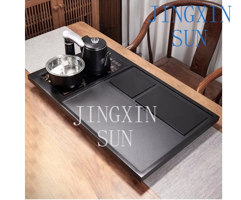 Whole Wujinshi tea tray Automatic integrated induction cooker Household Kung Fu tea set Living room large tea table