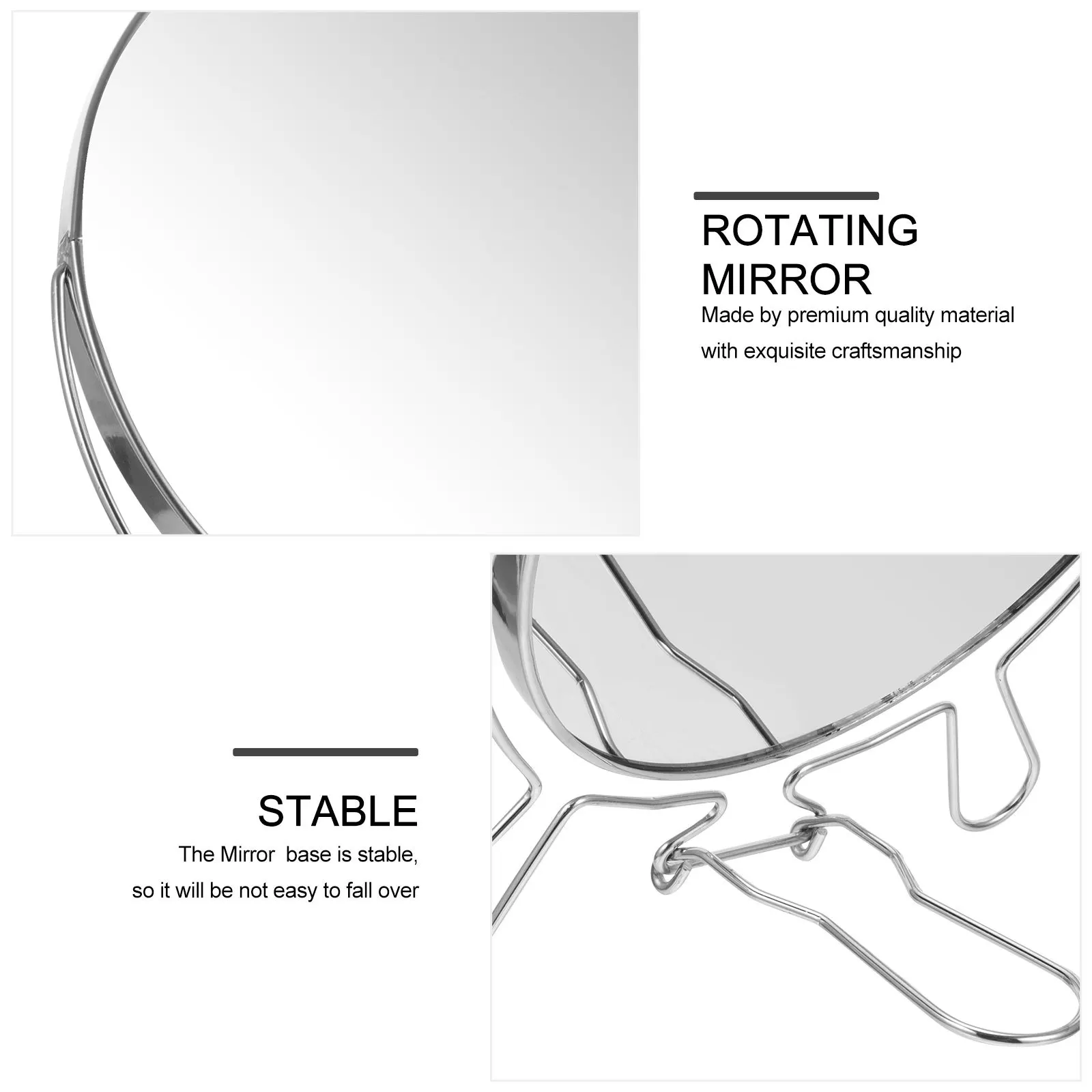 

8 Inch Double-Sided Glass Mirror Style Rotating Dressing Table Vanity Makeup Mirror Supplies