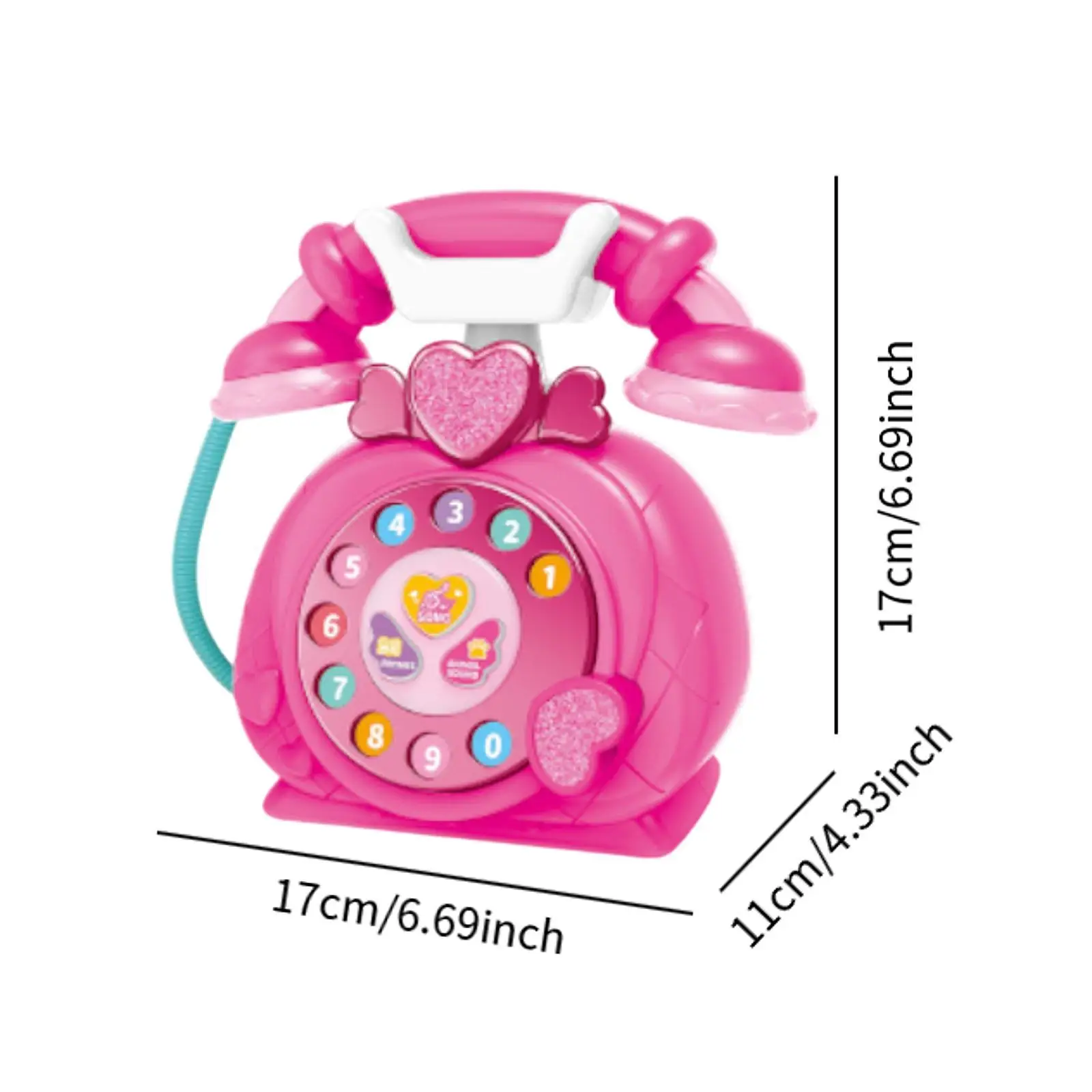 Rotary Pretend Play Phone Early Education Multifunction Cartoon Simulation Telephone for Preschool Children Toddlers Baby Kids