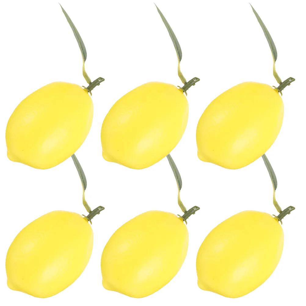 

6 Pcs Juice Squeezer Lemon Press Fake Fruit Model Artificial Photo Prop Simulation Faux Yellow