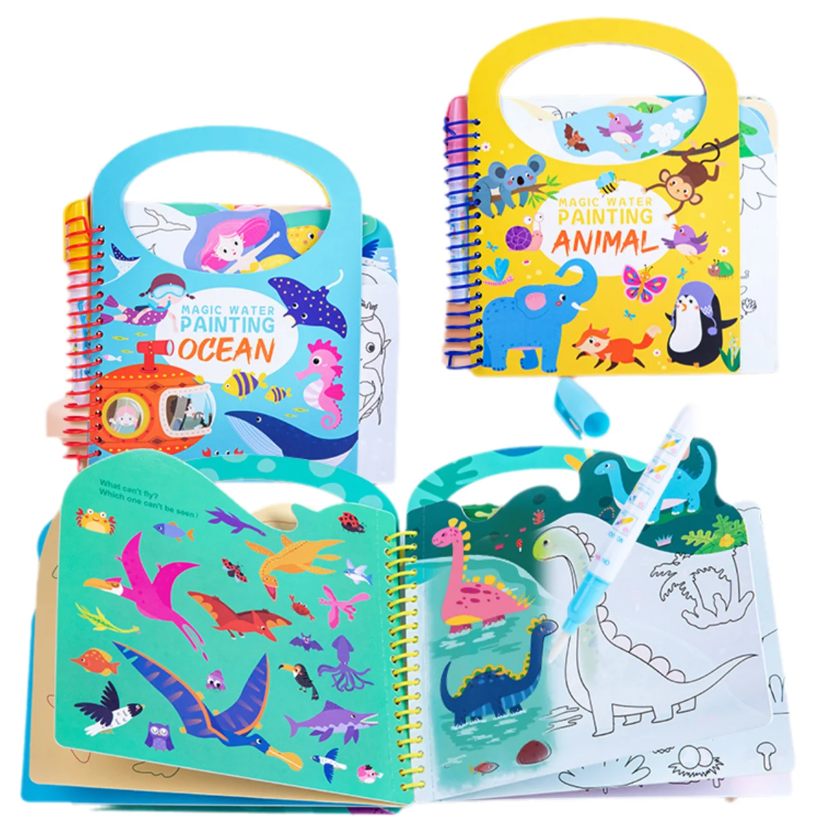 Livro mágico de desenho de água para crianças, reutilizável, faça você mesmo, livro para colorir, jardim de infância, graffiti, pintura, brinquedo, educação precoce, diversão, atividade de arte