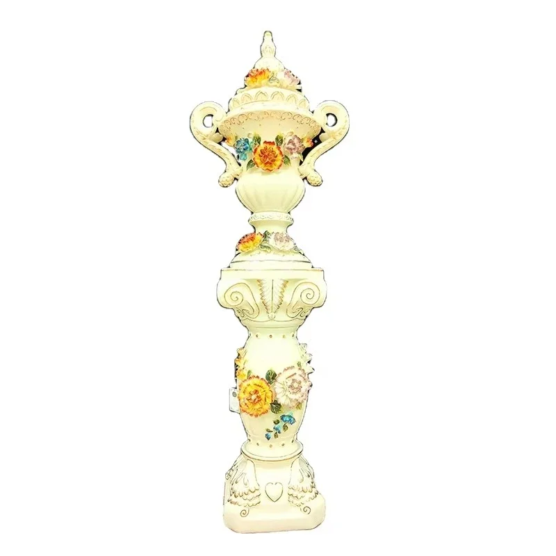 Weatherproof resin vase, for large artificial flower display indoor/outdoor