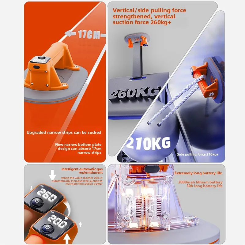 

Intelligent digital display, electric suction cup, powerful automatic air replenishment, handling and suction ripper