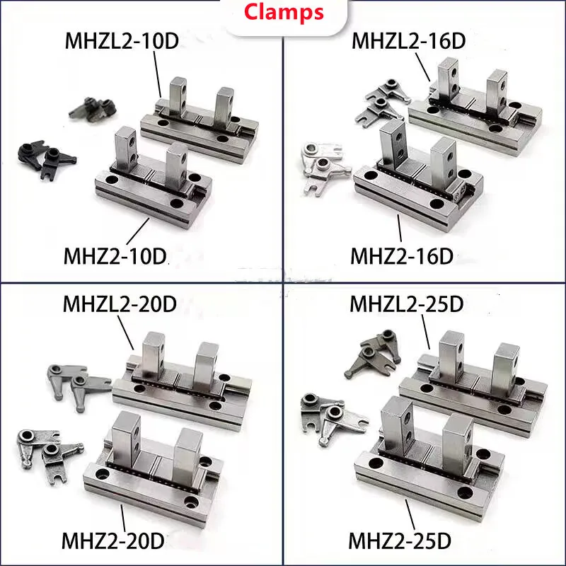 SMC Parallel Finger Cylinder Claw Head MHZL2 MHZ2 Jaw 16D 20D 25D 32D Ball Clamping Claw Cylinder Accessories