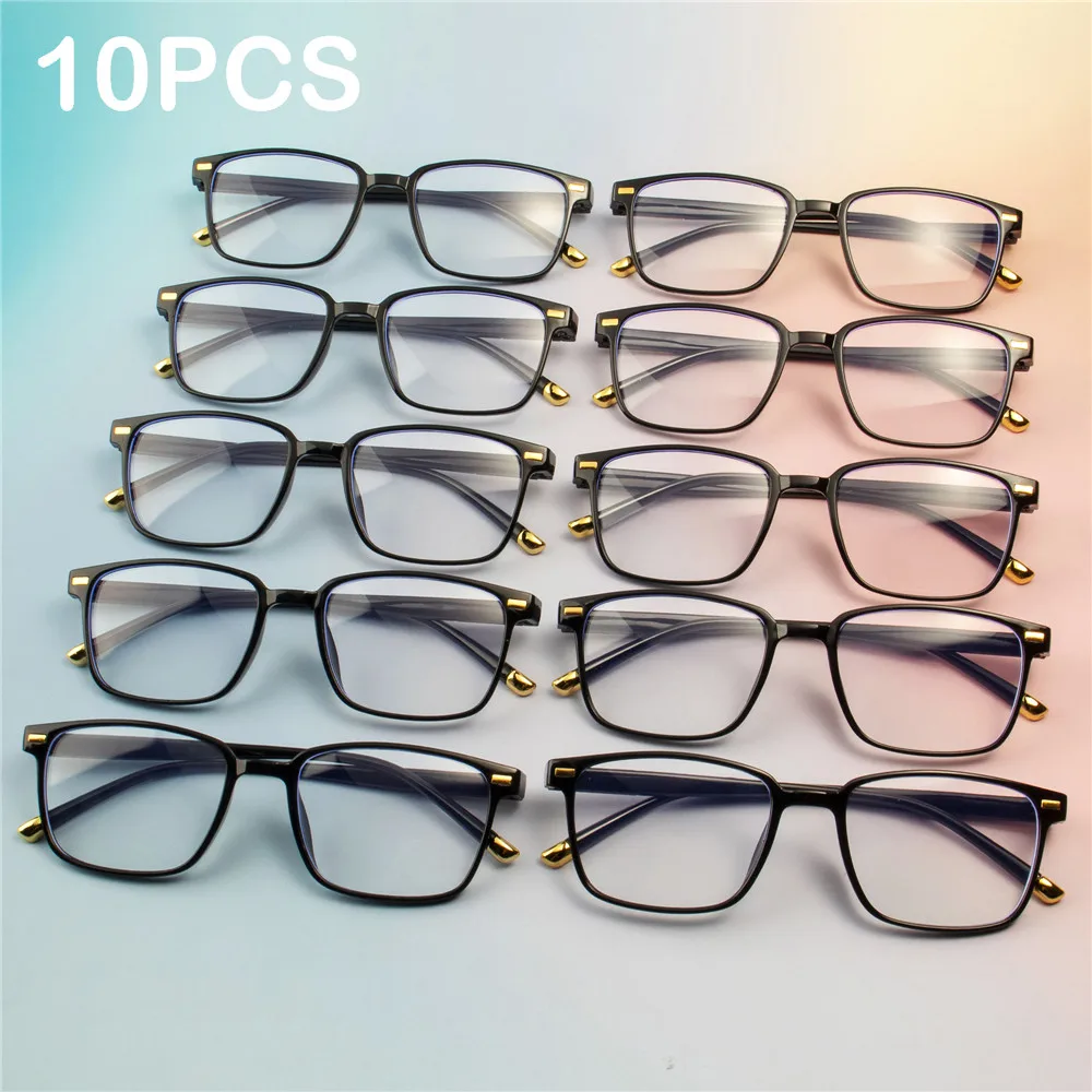 

10PCS Fashion Anti-Blue Light Reading Glasses Ultra-Light Eye Protection Readers Eyewear Unisex Elegant Presbyopia Glasses