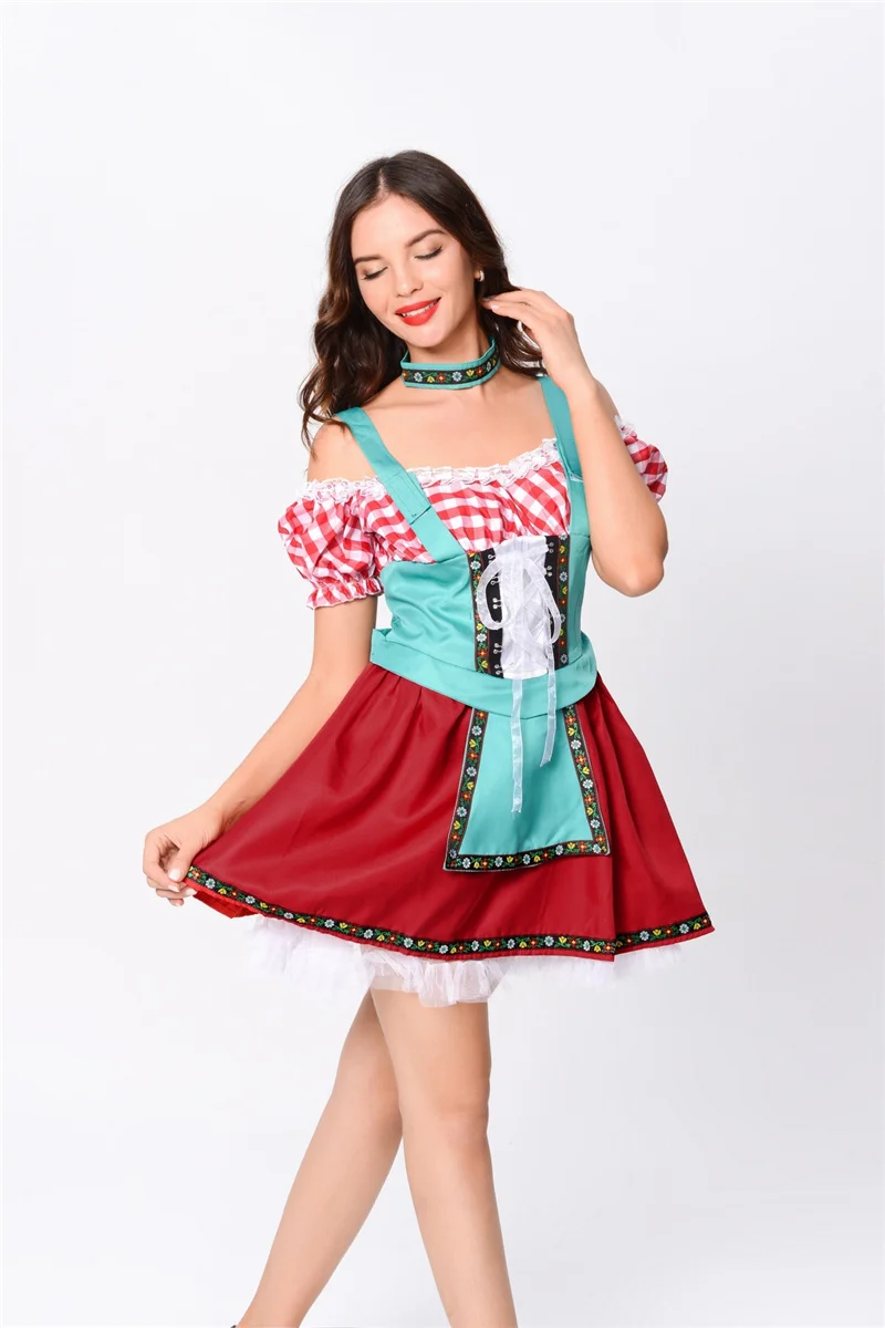 Sexy Oktoberfest Costume For Women Lady Bavarian Dirndl Dress Costume Cosplay Outfit Halloween Fancy Party Costumes