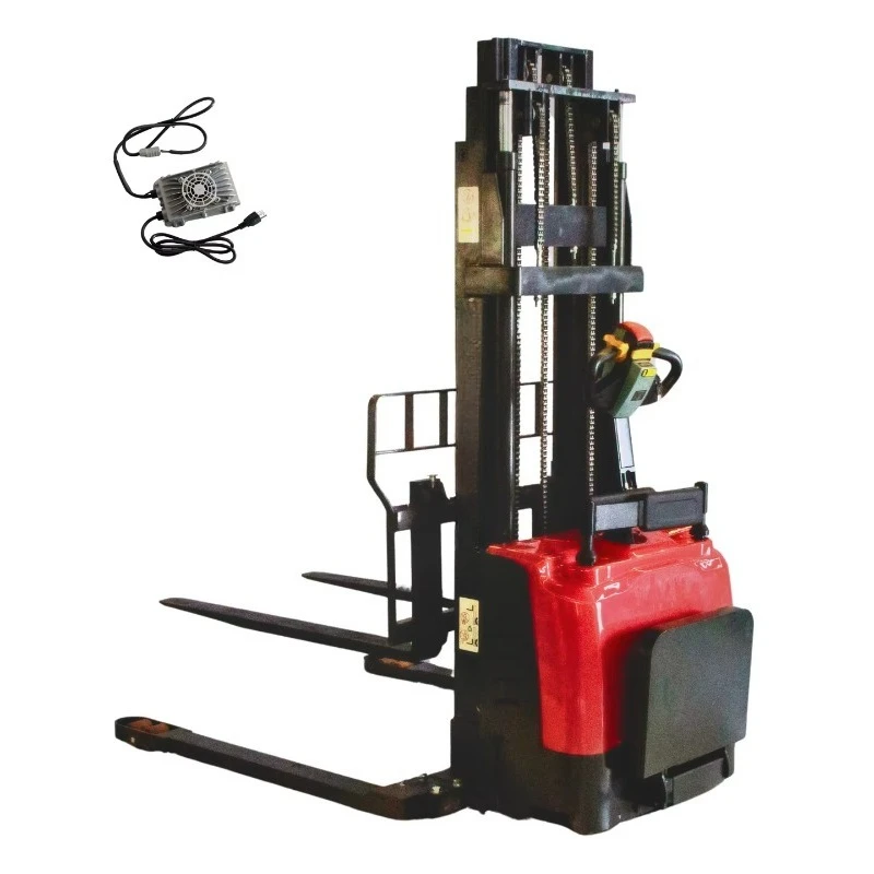 Electric Motor Pallet Stacker 157 3300 Lbs Capacity Adjustable Forks 2 Year Warranty Max Lift Height
