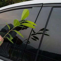 8Pcs/Set Black Car Stickers for Volkswagen Virtus 2018-2023 for Škoda Slavia 2022-2023 Window Trim Cover BC Column Pillar Posts