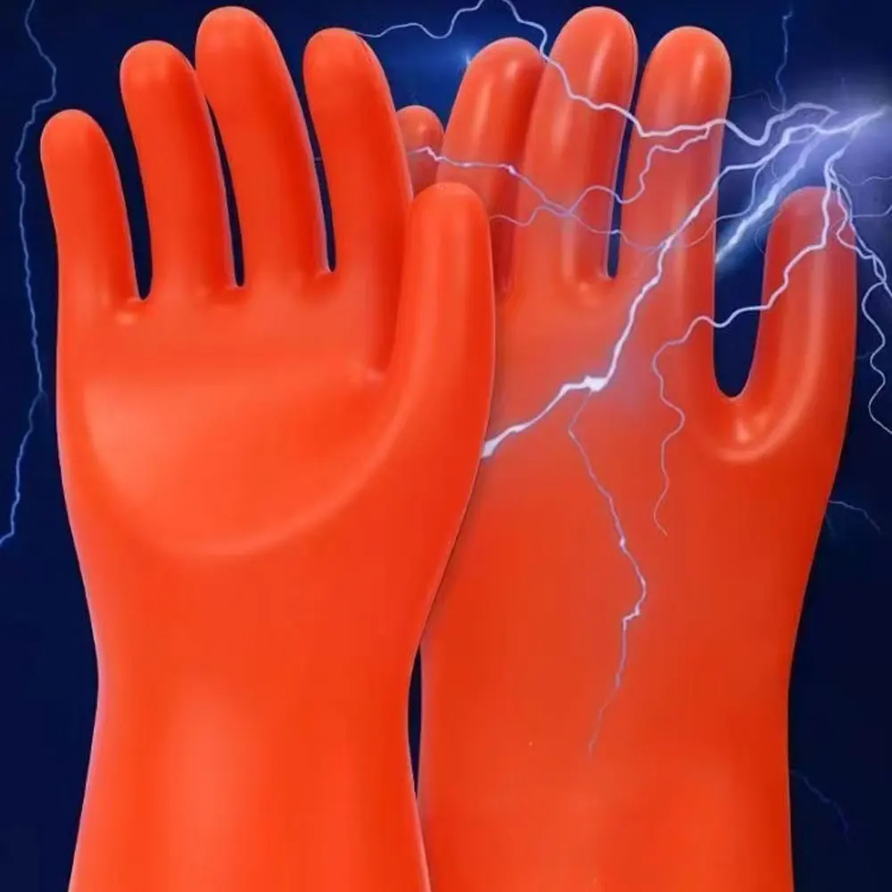

20~40kv Anti-electricity Protect Rubber Gloves Professional High Voltage Electrical Insulating Gloves Electrician Safety Work