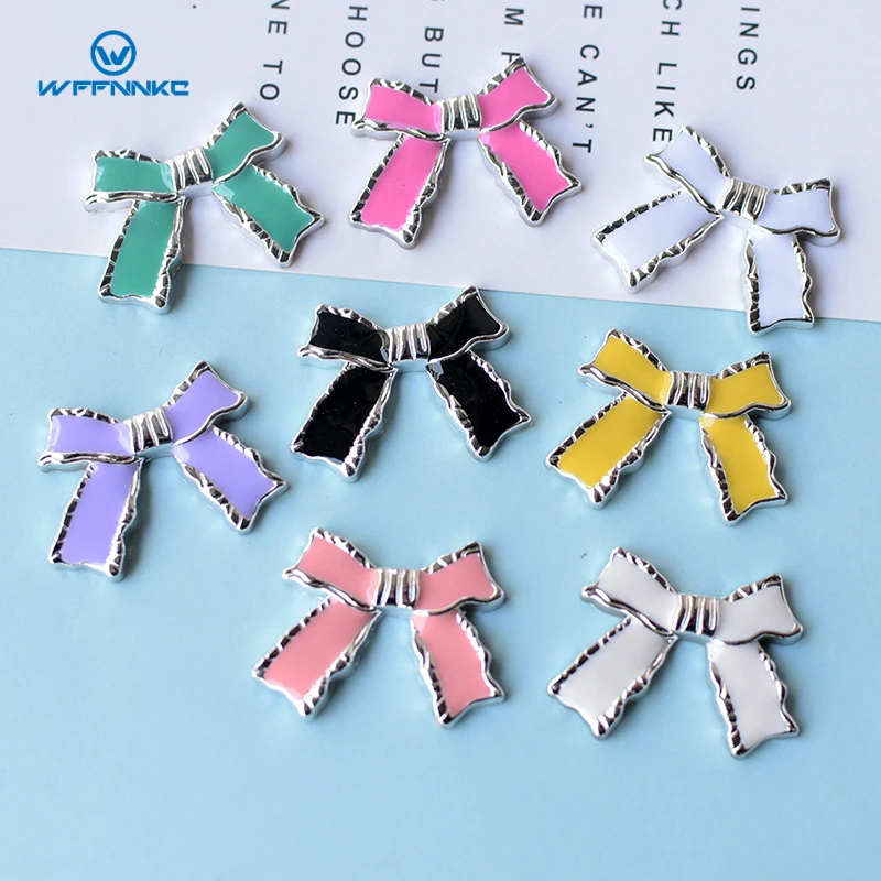 WFFNNKC 10Pcs/Pack Bow Flat Back Resin Jewelry Accessories Woman Charm Earrings Hair Accessories Phone Shell Craft Supplies