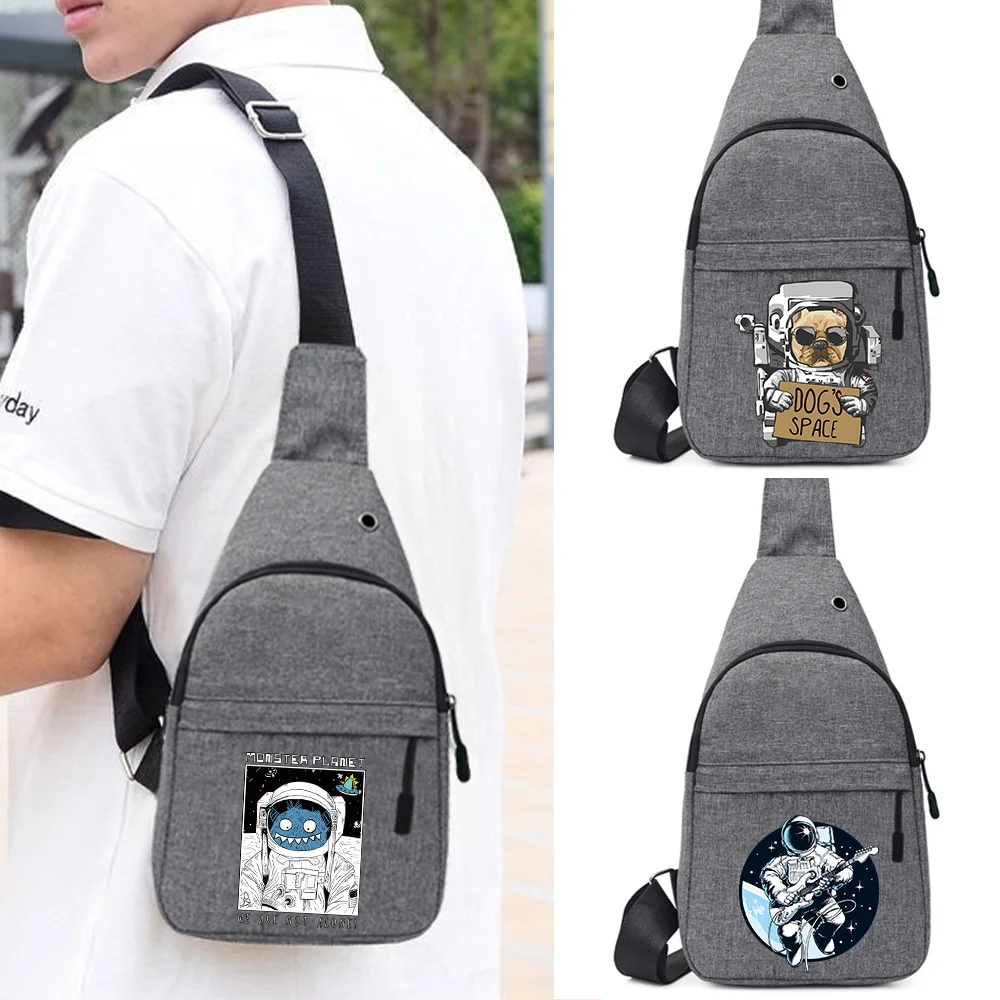 

Crossbody Bags Single Shoulder Chest Bags Astronaut Pattern Phone Sundries Storage Pack Work Daily Commuting Adjustable Package