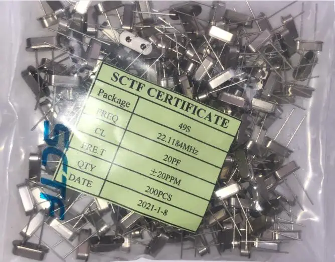 

100pcs/lot HC-49S 49S 22.1184M 22.1184MHZ 20PF 20ppm chips Electronic new