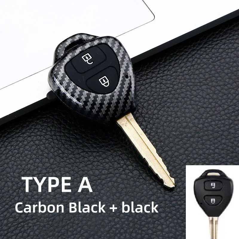 

2/3/4Button Carbon Car Key Case Cover For Toyota Auris HiLux Corolla Fortuner Prado Verso Camry Yaris Vitz Vios Ractis RAV4 208